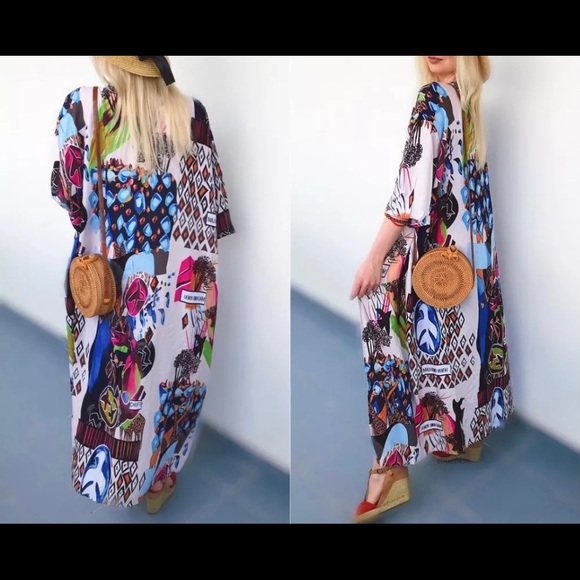 5⭐️Boho Wild Print Kimono - Picture 9 of 13